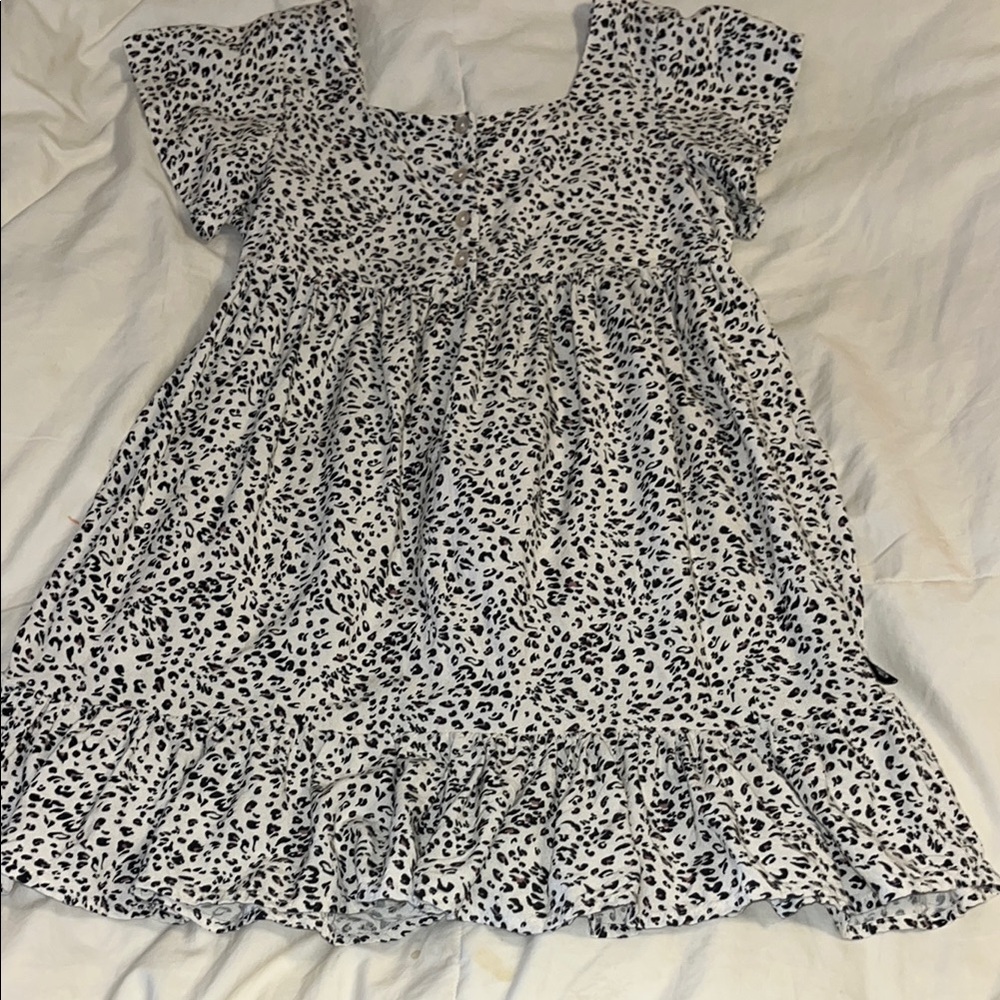 CUTE Girls Volcom Miss Hiss Leopard Print Dress - w/Pockets - Small (7/8)